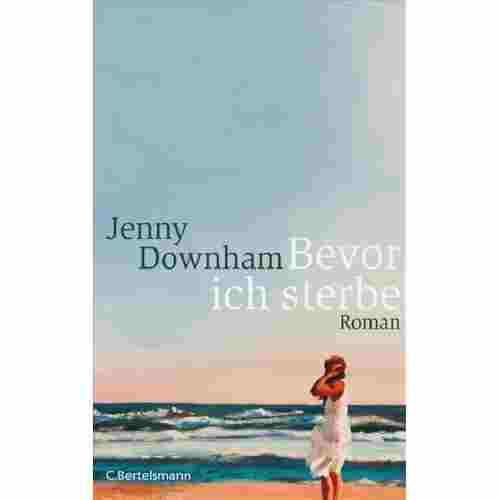 Titelbild Bevor ich sterbe, Zeichnung von blondem M�dchen in wei�em Kleid am windumtosten Strand vor aufgew�hltem Meer