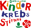 Logo Deutsche Kinderkrebstiftung, Bunte gemalte Kinderbuchstaben