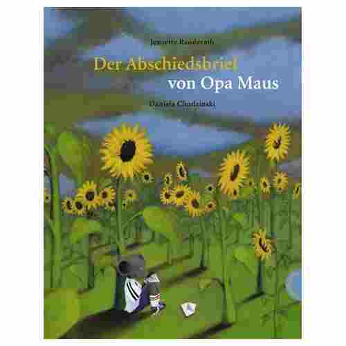 Cover von Opa Maus, Mauswjunge sitzt in einem Kornfeld und liest einen Brief, gezeichnet